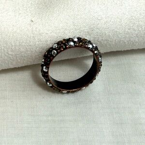 Brighton Crystal Voyage Bronze Ring Stackable Clear Crystals Size 8